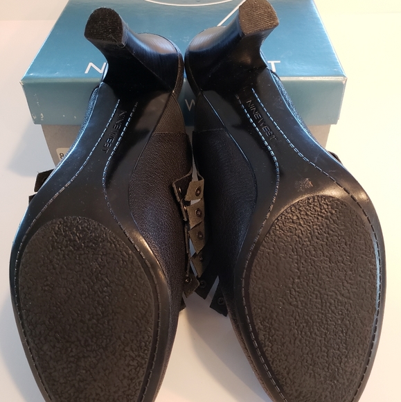 Nine West Black Leather High Heel Clogs Size 8 - Picture 5 of 5